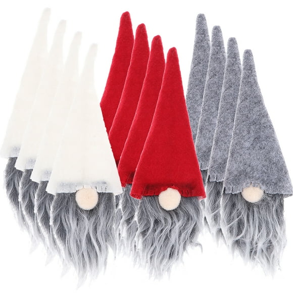 KAKOWELY 12 fundas navideñas para botellas de vino, decorativas, con forma de gnomo.