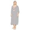 ELLEN TRACY Women's Plus Size Long Medallion Caftan Black Ivory 2X