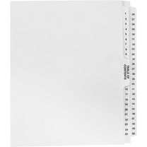Exhibitindexes® Numbered Divider 1-50 Un-Punched - AVE Style Bold Tab - Side Collated Exhibit Tabs - Made in The USA | Letter Size - 1-50 - Sets Not Punched