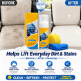 thumbnail image 2 of 2PCS Multi-Purpose Foam Cleaner Spray, 150ml Lemon Scent Multi-Enzyme Cleaner Kit with Sponge & Cloth, Car Interior Cleaner for Seats, Sofa, Shoes, Fabric, Leather & Household Surfaces, 2 of 7