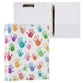 thumbnail image 3 of Waterproof PVC Round Ring Binder - D-Rings Clipboard, 200 Page Capacity (1 or 2-Pack), Ideal for Office , Home and School，Handprints and Footprints, 3 of 8