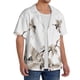 thumbnail image 2 of Fotbe Japanese White Cranes Camisa Estampada de Manga Corta para Hombre, Casual de Verano, Estilo Playero, Sin Arrugas-XX-Large, 2 of 5