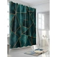 thumbnail image 3 of Geometric Pattern Shower Curtain, Dark Green Triangle Collage Art Waterproof Shower Curtain Set with 12 Hooks Lightweight Washable Fabric Shower Curtains for Bathroom 72x78 Inches, 3 of 6