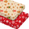 thumbnail image 1 of Sábanas navideñas para cuna Mindsoft con forma de copo de nieve y pan de jengibre, 132 x 71 cm, 1 of 7