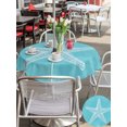 thumbnail image 5 of Outdoor Tablecloth with Umbrella Hole for Patio/Picnic/Party/Camping, Summer Nautical Waterproof Table Cloth Round Cover Washable, Watercolor Ocean Starfish Minimalist Blue (Dia 54"), 5 of 9