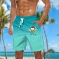 thumbnail image 2 of YLSDY Board Short for Men Gradient Color Swimming Trunks Knee Length Sweatpants Summer Beach Casual Drawstring Shorts Sky Blue XXXL, 2 of 5