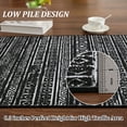 thumbnail image 6 of Area Rug 8'x10' Boho Textured Design Living Room Non Slip Low-Pile Soft Tribal Print Bedroom Rug Stain Resistant Playroom Carpet Office Black, 6 of 7