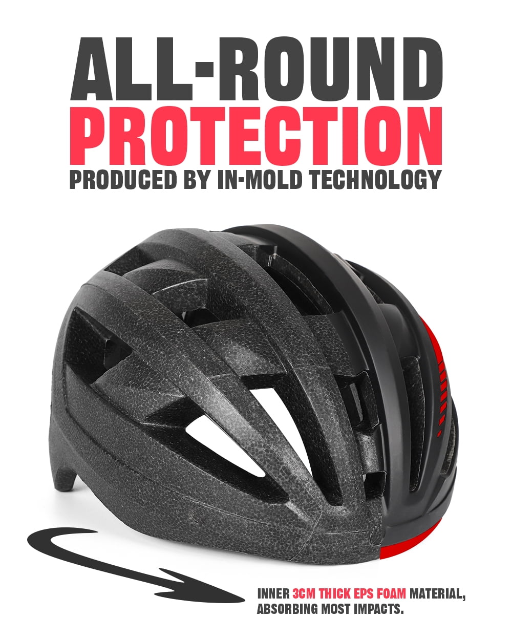 VICTGOAL Bike Helmet with Visor and Goggles USB Rechargeable Light for Adult Men Women