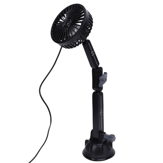 USB Car Fan, Suction Cup Fan 360 Rotation 3 Speed Adjustable Silent Technology with Suction Cup for Car Truck SUV RV Boat