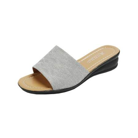 

Summer Saving Clearance! Kukoosong Sandals Women Slotted Casual Shoes Slope Heel Fish Mouth Beach Sandals and Slippers Wedge Sandals for Women Silver 36