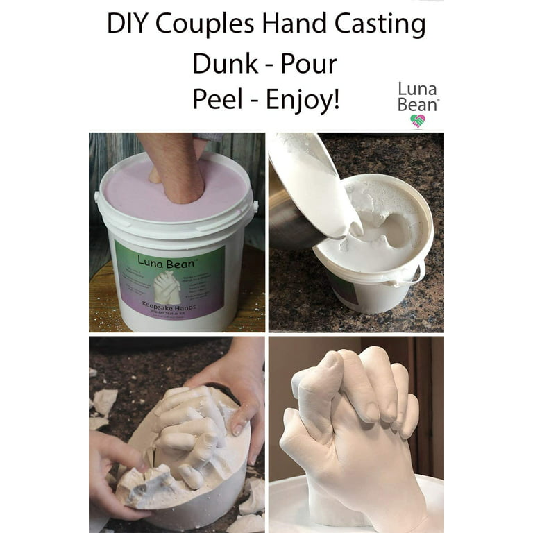 Luna Bean Keepsake Hands Casting Kit - Large, DIY Plaster Statue Molding  Kit
