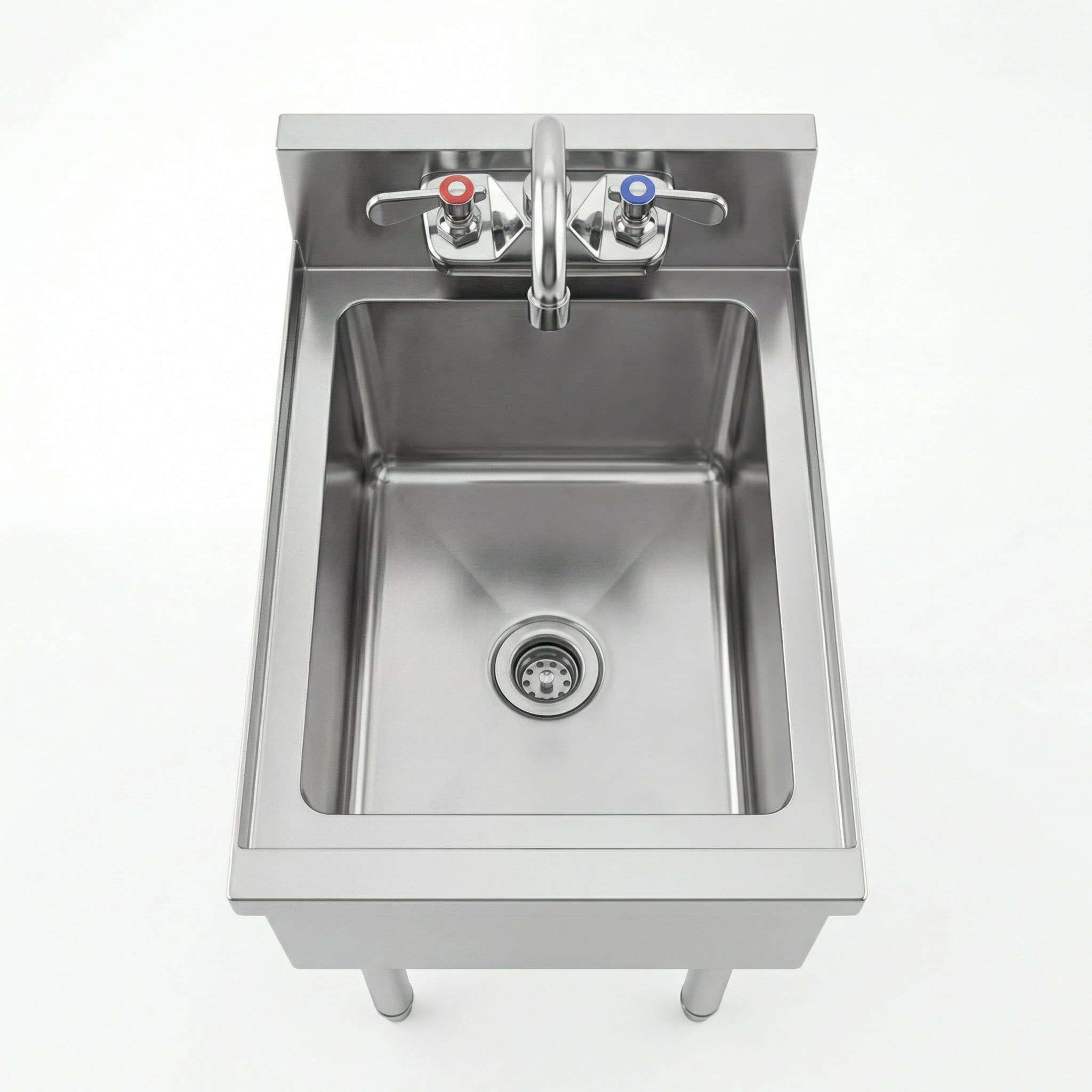 AmGood Commercial Underbar Hand Sink 18.5 in. x 12 in. x 30 in. Stainless Steel with Backsplash Faucet Included NSF, Single Bowl Bar Prep Sink