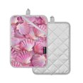 thumbnail image 2 of Pot Holders Set of 2 Heat Resistant 338℉ Kitchen Oven Gloves Potholder Cooking Baking Microwave Mitts Pink Abstract Seashells, 2 of 7