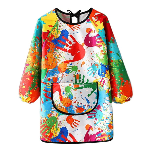 YILANJIN Delantal Infantil Con Manga Y Bolsillo - Impermeable Y Antimanchas De Poliéster, Talla Única 6-13 Años, Con Diseño De Cocodrilo Y Pollito, Para Pintura, Cocina Y Jardinería