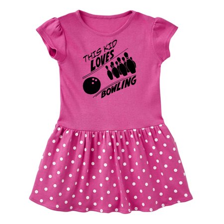 

Inktastic This Kid Loves Bowling Gift Baby Girl Dress
