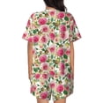 thumbnail image 3 of Bixox Women's Rose Flowers Printed Pajama Set 2 Piece Lounge Set Top and Shorts Soft Pajamas, Shorts with Pockets, 3 of 7