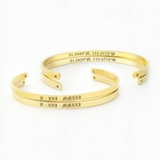 Personalized Gold Stainless Steel Resistant Stackable Cuff Bangle - Christmas Gift for Mom