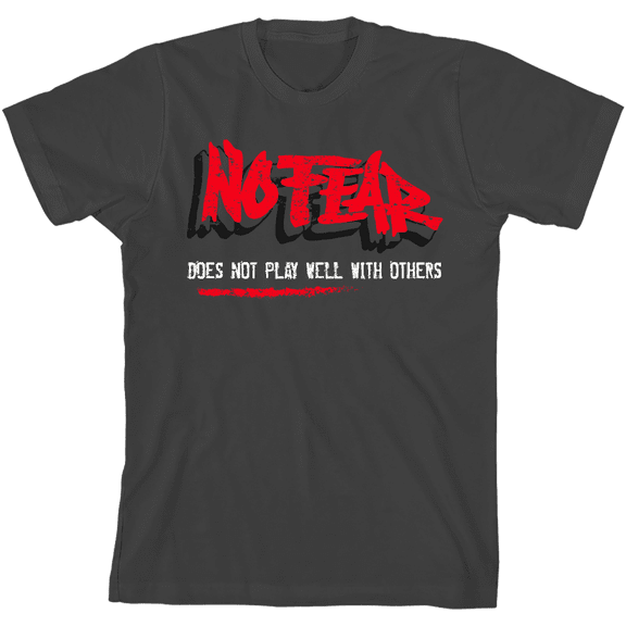 No Fear "Does Not Play Well with Others" Youth Charcoal Crew Neck Short Sleeve Tee-Medium