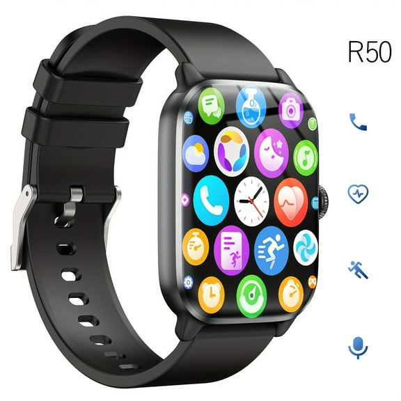 Smart Watch, 1.85" Smartwatch For Men Women (Answer/Make Call), Fitness Tracker With 100  Sport Modes, Pedometer, Activity Tracker For IPphone And Android, Black