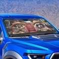 thumbnail image 4 of Xixirimido Car Windshield Sun Shade Car Sun Visor Block UV Rays Foldable Automotive Windshield Sunshades Front Window Sun Blocker Keep Your Vehicle Cool, Cartoon Raccoons, 4 of 8