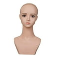 thumbnail image 3 of Busto de cabeza de maniquí con maquillaje, profesional, soporte de cabeza de modelo de peluca realista para collar, anteojos, peluca, gorro, 3 of 9