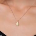 thumbnail image 3 of Gem Stone King 0.51 Ct Oval Cabochon White Ethiopian Opal 18K Rose Gold Plated Silver Pendant with Chain, 3 of 6