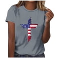 thumbnail image 2 of Mifsaly Womens American Flag Graphic Tee Crewneck Short Sleeve Summer Top 4Th Of July Loose Fit Patriotic Shirt S, 2 of 5