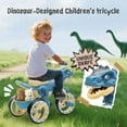 thumbnail image 7 of Ride on Dinosaur Tricycle for Kids, Toddlers Kid Trike Bike Big Wheel with EVA Wide Flash Wheels, Anti-slip Pedals & Handles, Rearward Storage Basket, Music, Lights, Toddler Bike for Age 3-5, Blue, 7 of 7