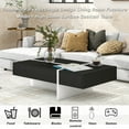 thumbnail image 5 of Harper & Bright Designs High Gloss Coffee Table Modern Rectangle Cocktail Table, Sofa Center Table for Living Room, Black, 5 of 13
