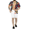 thumbnail image 2 of LA LEELA Men's Button Down Short Sleeve Summer Caribbean Party Shirt Vacation Halloween Costumes Hawaiian Shirts for Men 4XL Scary Theme Night Blue, 2 of 6
