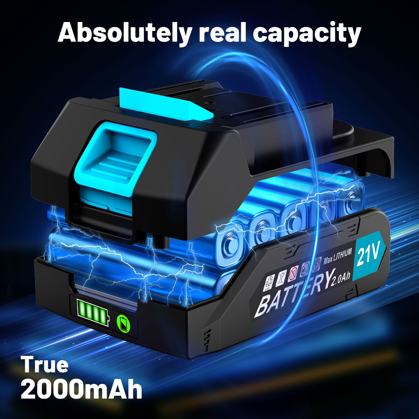 Amiluo 21V 2000mAh Replacement Battery, Applicable to Amiluo External Battery Electric Spin Scrubber (A4, A5 and Older External Battery Products)