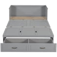 thumbnail image 6 of Queen Size Murphy Bed, Solid Wood Foldable Pull Out Bed Cabinet with Built-in Charging Station and Large Drawers, No Spring Box Needed, for Apartments, Bedrooms, Light Gray, 6 of 8