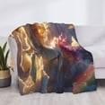 thumbnail image 3 of Yiaed Rainbow Cloud White Horse Print Blanket Throw Blanket Soft Cozy Flannel Blanket for Home Bed Sofa Couch Chair-80"x60", 3 of 6