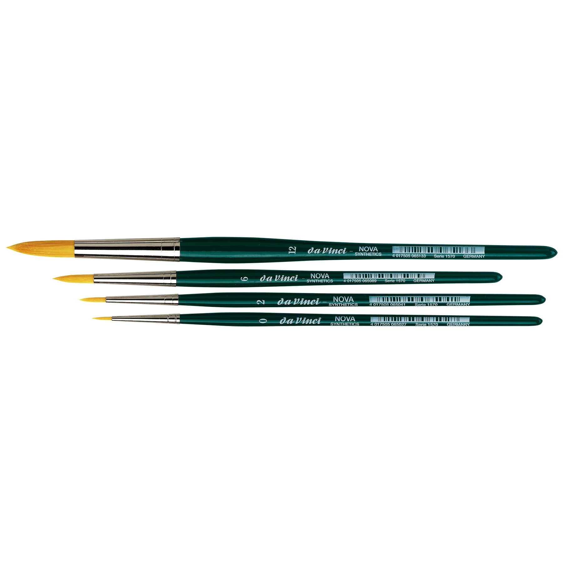 da Vinci NOVA Model Painting Brushes, Synthetic, All Paint Types, Round, Series 1570, Assorted Sizes, 4 Brush Set