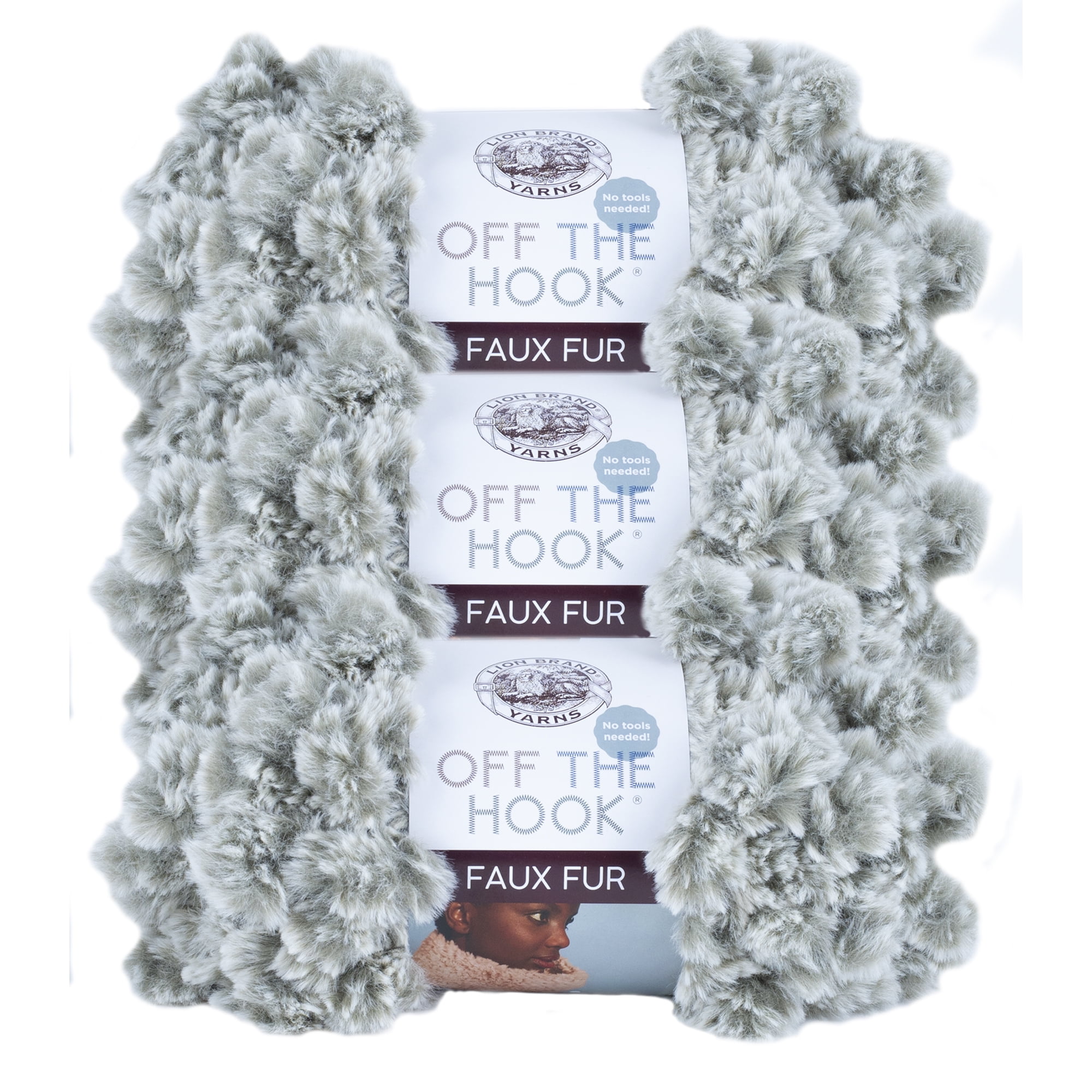 Lion Brand Yarn Off the Hook Faux Fur Husky Faux Fur Loop Jumbo