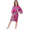 thumbnail image 1 of Girls Kids Daffodils Silky Satin Kimono Robe for Wedding Spa Party, Short, 1 of 6