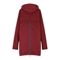 thumbnail image 5 of Mgmyaa Women's Fleece-Lined Hooded Jacket Long Coat Outerwear Casual Sports Winter Outerwear, 5 of 9