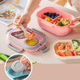 thumbnail image 4 of WIFKLSIIPG 2PCS Convenient Insulated Lunch Box Oval Fresh Keeping Lunch Box Double Layer Household Adult Bento Box Ccan Be Microwaved(White), 4 of 4