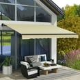 thumbnail image 4 of GVN Patio Awning, Outdoor Sun Shade Shelter Cover Awnings,12' x 10' Retractable Awning, 280gsm UV Resistant Sunshade Shelter, Beige, 4 of 10