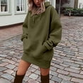 thumbnail image 2 of Tqcoqu Women's Oversized Hoodie Dress,Lightweight Drawstring Long Sleeve Hoodie Dress with Large Pocket, 2 of 8