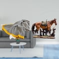 thumbnail image 2 of Manta de rayas de estilo rústico con escultura artística de caballo, suave y cálida, ideal para dormitorio, sofá, cama, silla, decoración del hogar, a, 2 of 8