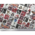 thumbnail image 2 of Soimoi Tissu Popeline de Coton Check, Femmes & Caméra Patchwork Décor Tissu Imprimé Yard 42 Pouces de Large, 2 of 3