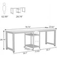 thumbnail image 6 of Tribesigns 78’’ Computer Desk, Extra Large Two Person Office Desk with Shelf, Double Workstation Desk for Home Office (All White), 6 of 6