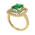 thumbnail image 2 of Halo Engagement Ring for Women - 2.62ct Simulated Emerald in 18K Yellow Gold Promise Ring, 2 of 6
