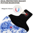 thumbnail image 3 of Haosy Blue White Porcelain with Roses Golf Mallet Putter Cover Strong Magnetic Leather Golf Club Headcover Closure, 3 of 7