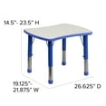 thumbnail image 5 of Flash Furniture Rectangular Adjustable Classroom Activity Table, 21.875"W x 26.625"D, Blue/Gray, 5 of 12
