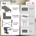 thumbnail image 4 of Edx L Shaped Computer Desks, 50 Inch Gaming Table, PC Writing Workstation for Home Office, Dorm and Small Spaces, Gray, 4 of 9