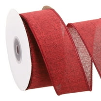 Uxcell Wired Edge Ribbon 1-1/2 Inch x 10 Yard, Burlap Wired Ribbon for Gift Wrapping Wreath, Dark Red