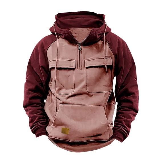 New Men Tactical Sweatshirt Quarter Zip Cargo Pullover Hoodies Workout Gym Sports Running Outdoor Winter Jackets for Men