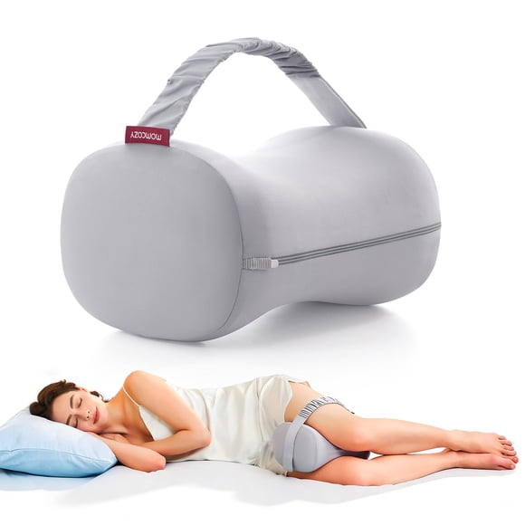 Almohada de rodilla Momcozy para personas que duermen de lado, espuma viscoelástica, color gris